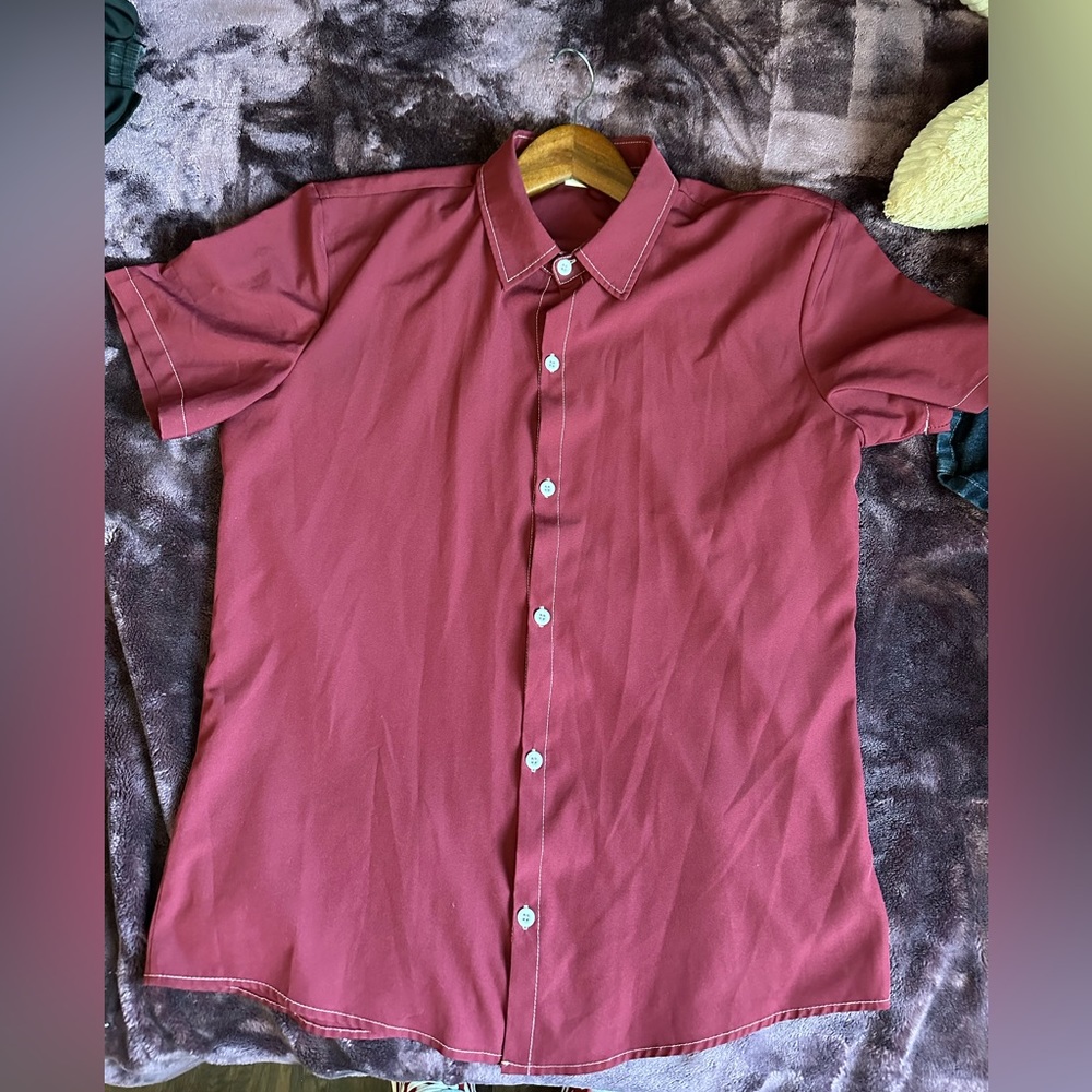 Red SHEIN button up, Size small